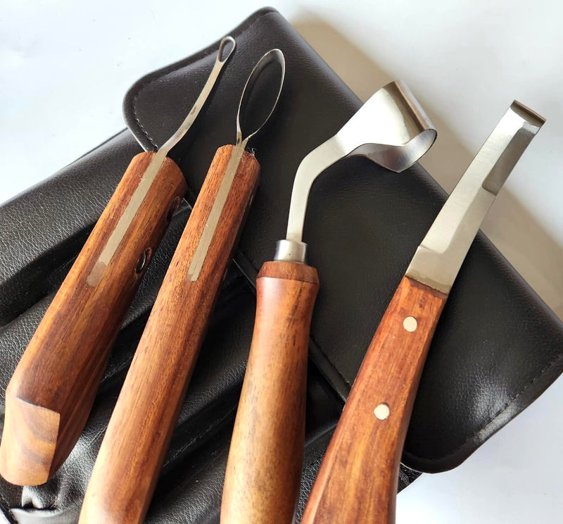 Horse Farrier Tool 4-Piece Horse Equine Farrier Hoof Grooming Shoe Care Tool Kit w/Carry Bag