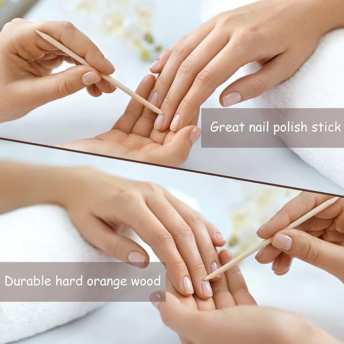 ROSENICE 100 PCS Multi-functional Orange Wood Sticks for Nail - BeesActive Australia