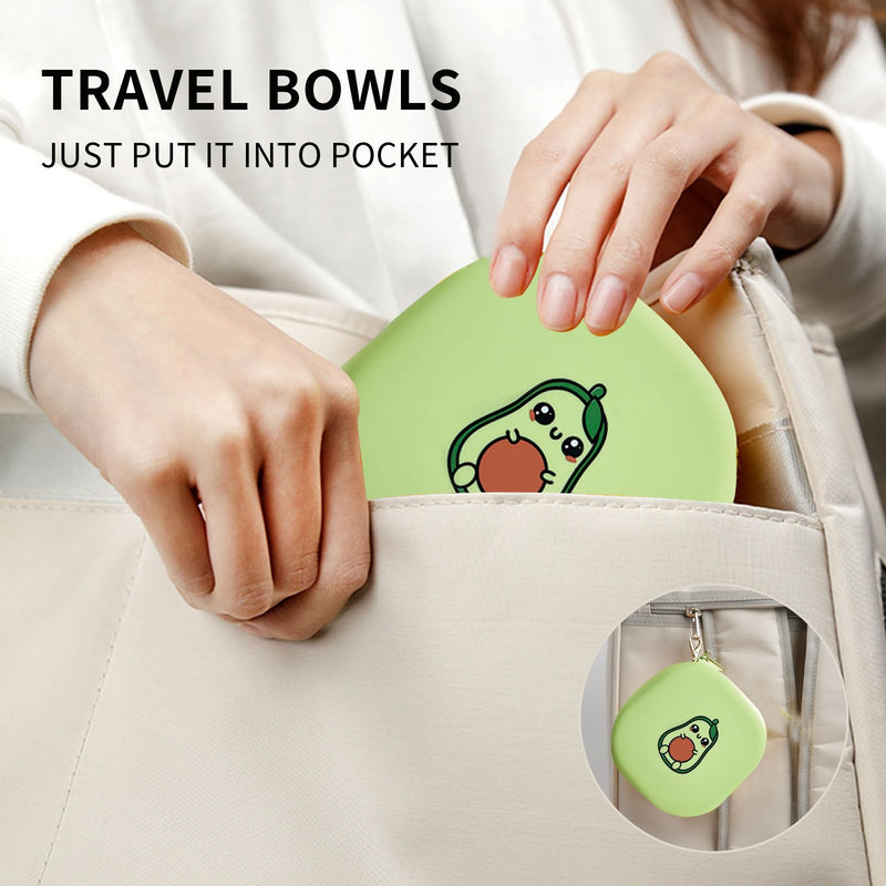 Travel Twin Pet Bowls for Cats or Dogs, Collapsible Silicone Bowls for Food and Water Feeding, Foldable Zip Up Oxford Cloth Carry Case with Carabiner Clip, Portable Hiking Cat Bowl - BeesActive Australia