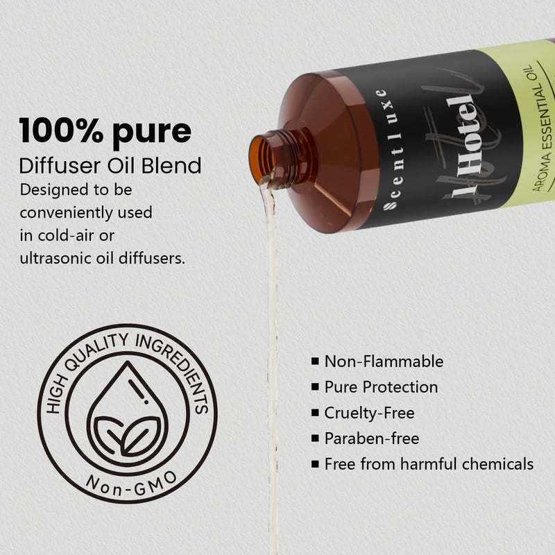 Hotel Diffuser Oil & Aroma Essential Oil Blend Luxury 1 Hotel Inspired Aromatherapy with Jasmine, Pink Pepper, Pineapple, Cedar & Amber for Ultrasonic Diffusers & Nebulizers - 8.45 fl oz, 250 mL 8.45 Fl Oz (Pack of 1) - BeesActive Australia