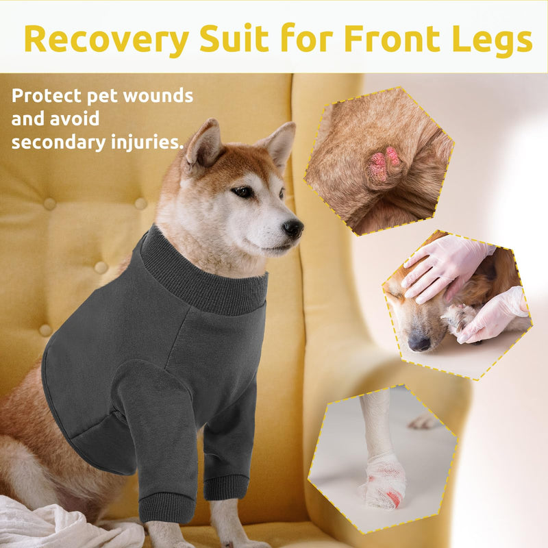 CITÉTOILE Dog Bodysuit After Surgery, Wound Protection Suits for Dogs with Leg, Front Leg Protection for Injury Dogs, Anti-Wound Licking Surgery Body Dogs, E-Collar Alternative, Grey, XXL - BeesActive Australia