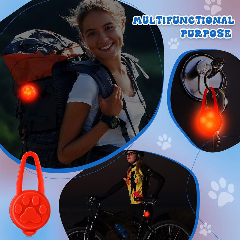 2 Pieces Luminous Dog Collar Light 3 Modes Silicone Cat Dog Lights LED Light for Dogs Collar Waterproof Clip-on Dog Leash and Safety Light Dog Collar with Battery (Red) - BeesActive Australia