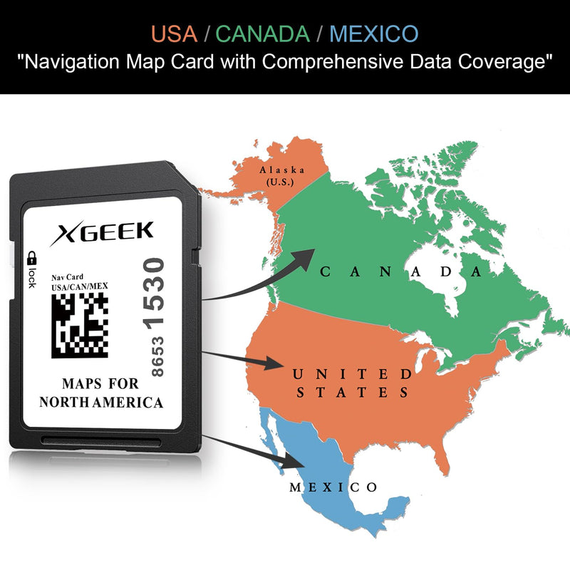 XGEEK 2026 Navigation SD Card Map Update, Map Version 8653 1530, Compatible with GM Chevrolet GMC Cadillac Buick, North America (USA, Canada, Mexico) GPS Maps