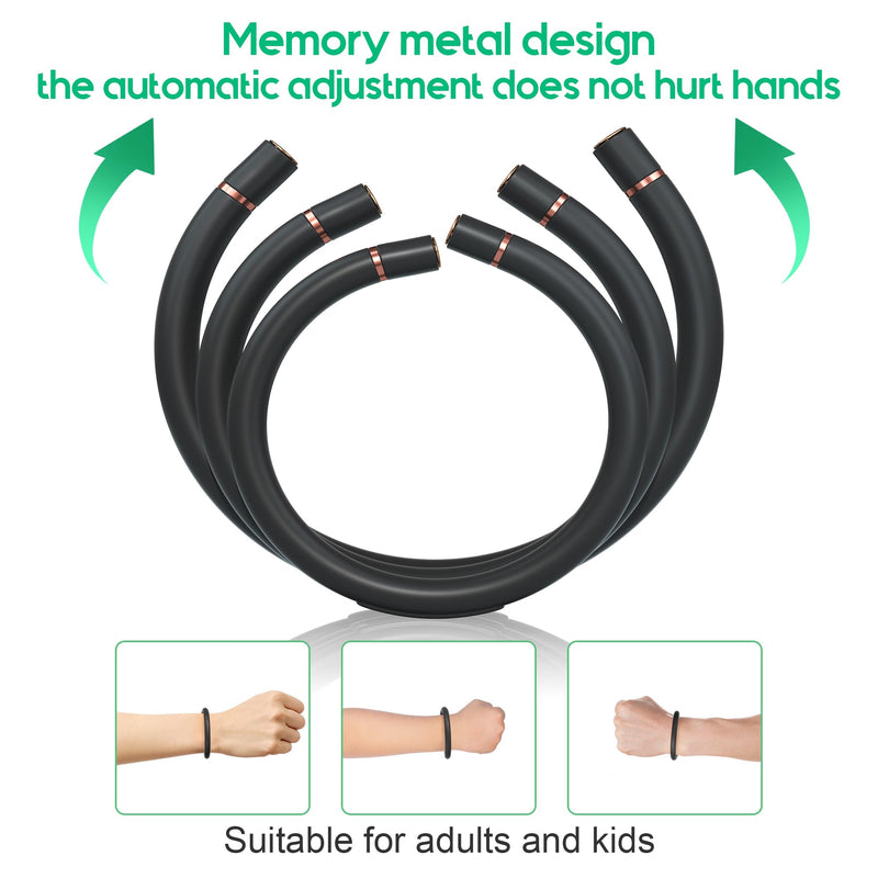2 Pack Mosquito Repellent Bracelets, Insect & Pest Repellent Wristbands for Adults and Kids, DEET Free, Mosquito Repellent Bands Outdoor Patio (16 Replacement Cores - Black) - BeesActive Australia