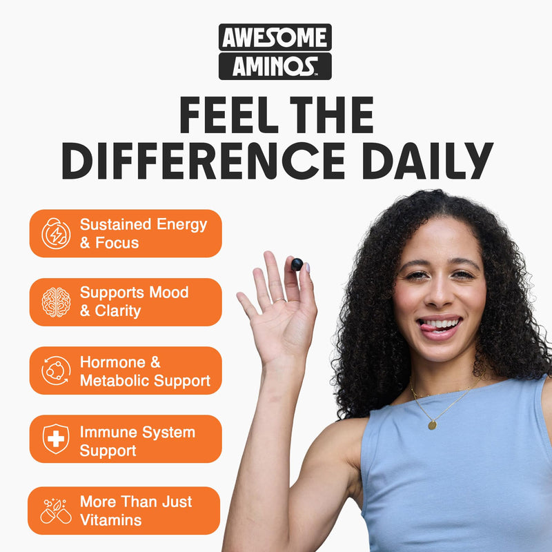 Awesome Everyday - Essential Daily Nutrition Gummies - Adults - 28 Count | Contains 9 Essential Amino Acids, Features 19+ Vitamins and Minerals, Has 55+ Fermented Superfoods and Greens Blend 28 Count (Pack of 1)
