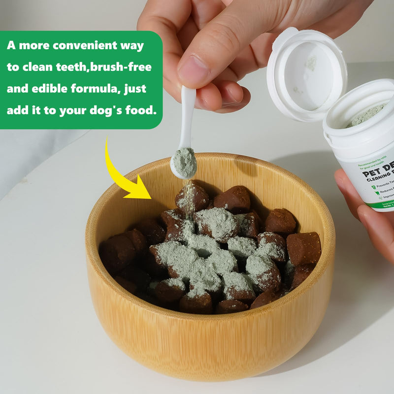 Dog Dental Powder, Teeth Cleaning Powder for Dogs, Dental Care for Dog Teeth Breath Freshener, Plaque & Bad Breath Off Powder Dog, Dog Breath Freshener for Small, Medium, Large Dogs 30g - PawsPlanet Australia
