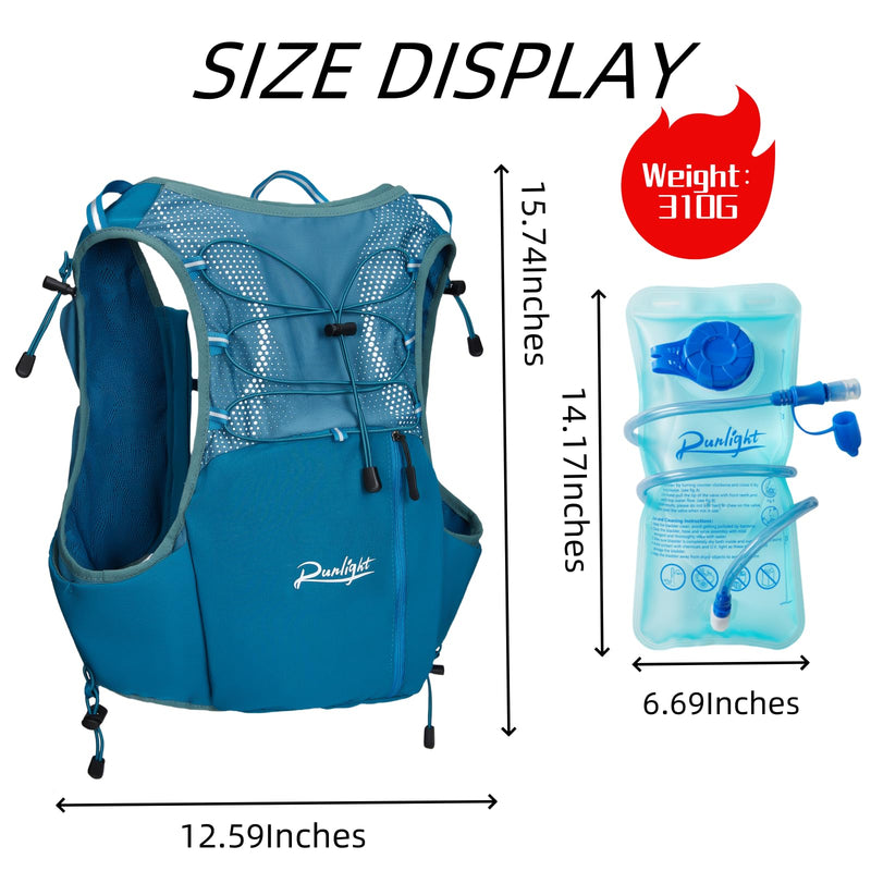 Running Hydration Vest Lightweight Hydration Backpack with 1.5L Water Bladder for Women Men Hiking Backpack Vest Pack for Cycling Race Marathon Camping