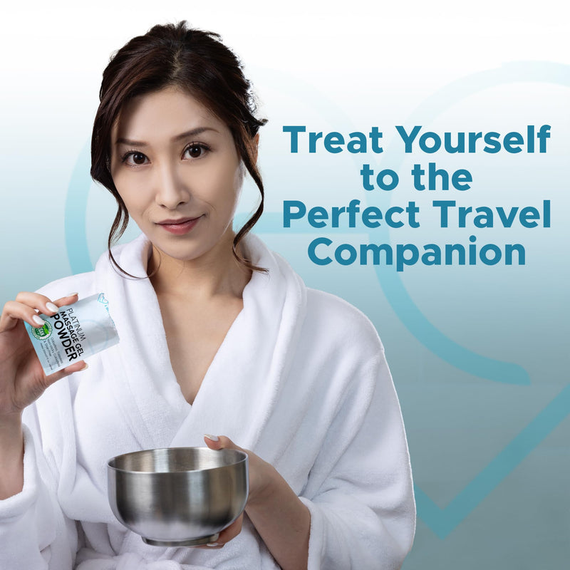 Premium Massage Gel Powder (Pack of 10) | 5g Travel Sachet Makes 500ml/ 16.9 fl oz | Made in Japan | Paraben & Glycerine Free Pack of 10 - Vegan - BeesActive Australia