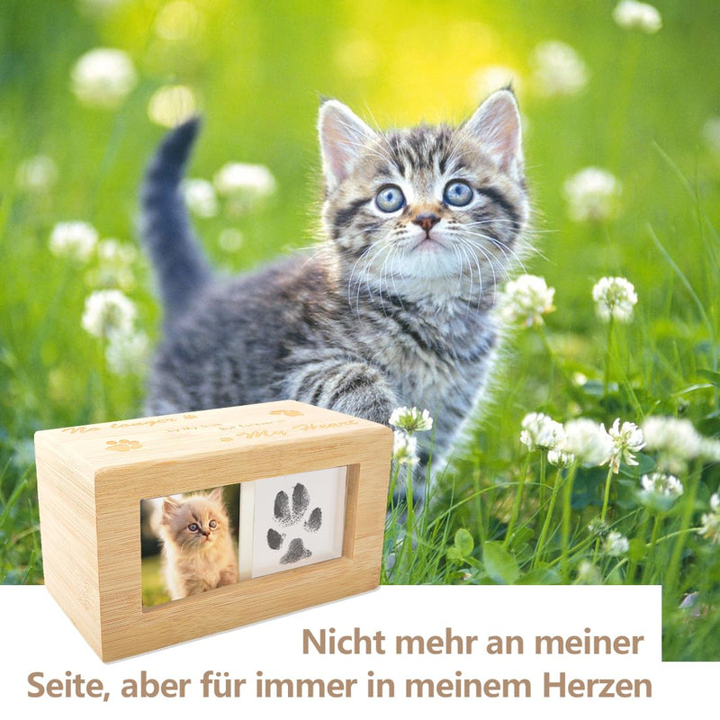 Erlsig animal urns for dogs, cats, dog urn, wooden animal urn, pet urn with picture frame, paw print - BeesActive Australia
