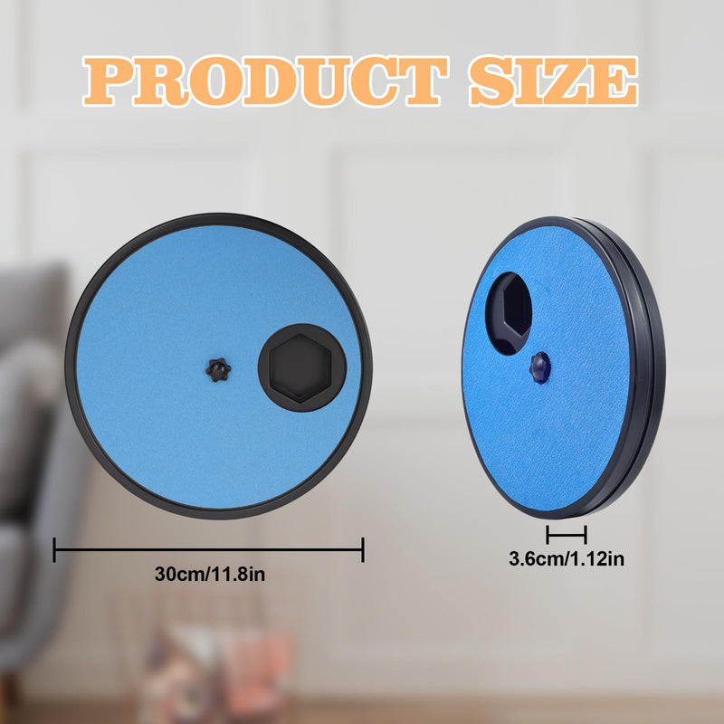 3 in 1 Rotatable Dog Scratch Board with Food Storage Compartment Box Round Stress-Free Scratch Pad ABS Nail Grinder Claw Care Dog Claw Grinder Board (Blue) Blue