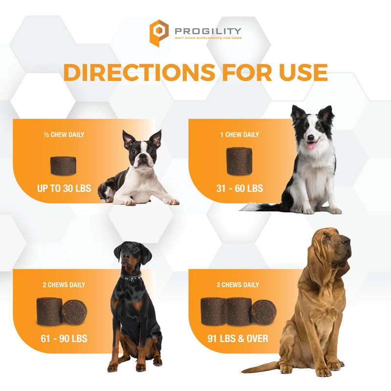 Nootie Progility Hip & Joint Supplement for Dogs, Dog Joint Support with Glucosamine and Chondroitin, 90 Count Hip & Joint Chews- 30lbs and over - PawsPlanet Australia