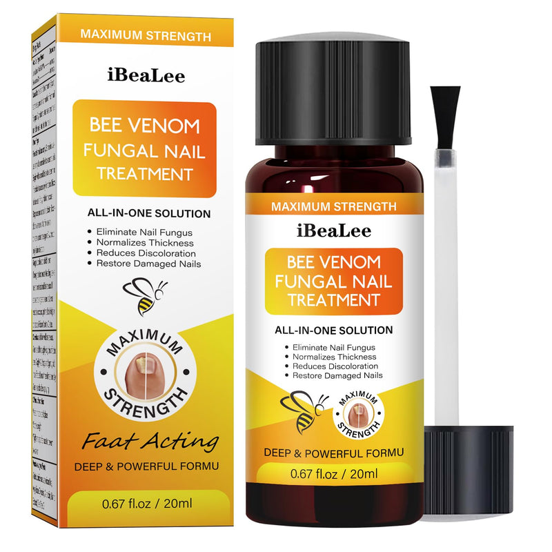 Bee Venom Antifungal Solution Extra Strength - For Fungus on Toenails and Fingernails, Repairing Yellow & Ingrown Nails, Foot Care Treatment 0.68 Fl Oz (Pack of 1) - BeesActive Australia
