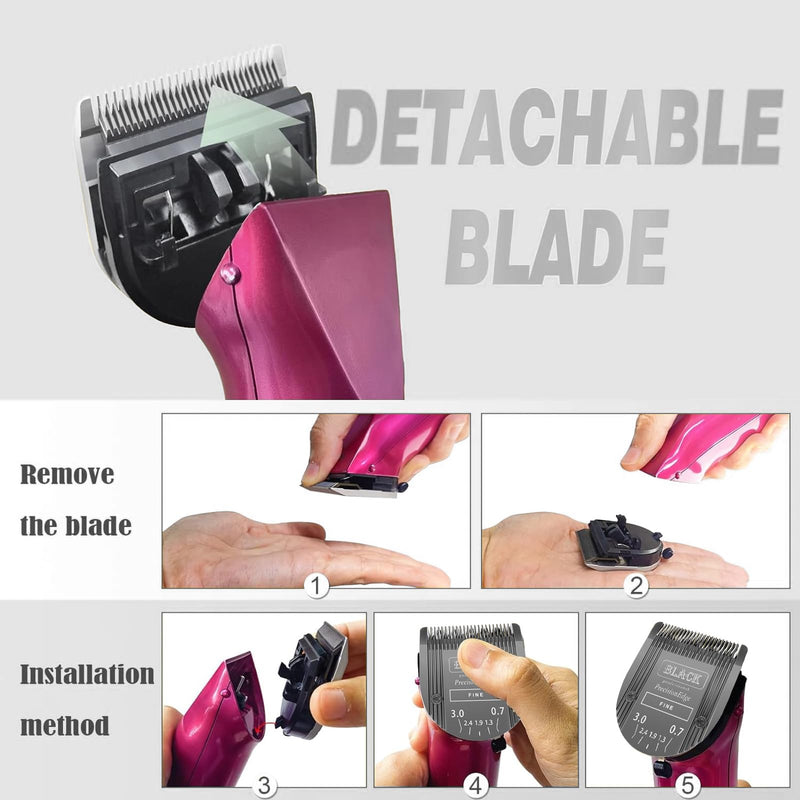 Adjustable 5 in 1 Blades Dog Grooming Blades Compatible with Wahl Animal Clipper Arco, Bravura, Chromado, Creativa, Figura, and Motion Pet, Dog, and Horse (BLACK/1PC) BLACK/1PC - BeesActive Australia