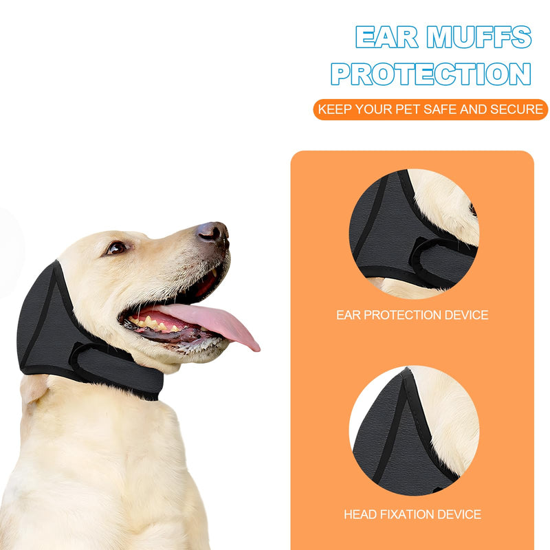 Dog Ears Cover, Dog Ear Defenders,Adjustable Muffs Noise Protection Comfortable Quiet Dogs Calming Hood Ear Head Wrap Cups Shower Cap Pet Supplies for Bath, Shower(M,head Circumference: 45-60)