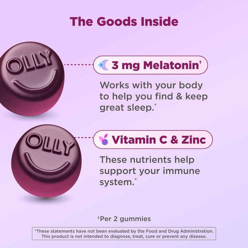 OLLY Immunity Sleep + Elderberry Gummies, Immune & Sleep Support*- 36 Count 36 Count (Pack of 1)