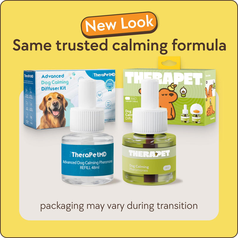 TheraPetMD 60-Day Dog Calming Diffuser Kit - Dog Pheromone Diffuser for Stress, Destructive Behavior, Pee Accidents, Separation Anxiety, Barking, Aggression & Chewing - 60-Day Refills Included 1 Pack