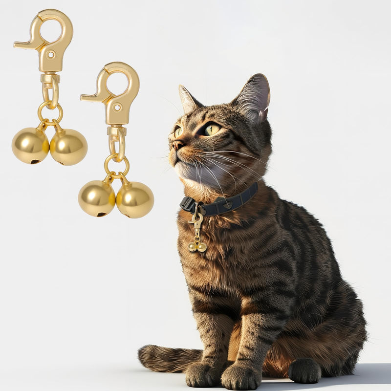 Xthrotsenk Pack of 2 Pet Bells for Cats Dogs Collars Pet Tracker Bells Pendant Loud Dog Bell Cat Bell for Collar Pet (Gold) - BeesActive Australia
