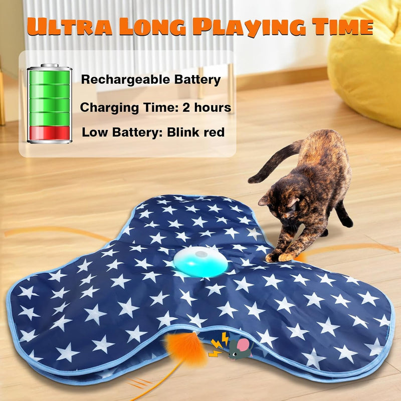 Interactive Motion-Activated Cat Toys Chirping and Moving Feather Wand - Keep Your Feline Friend Entertained and Enriched - BeesActive Australia