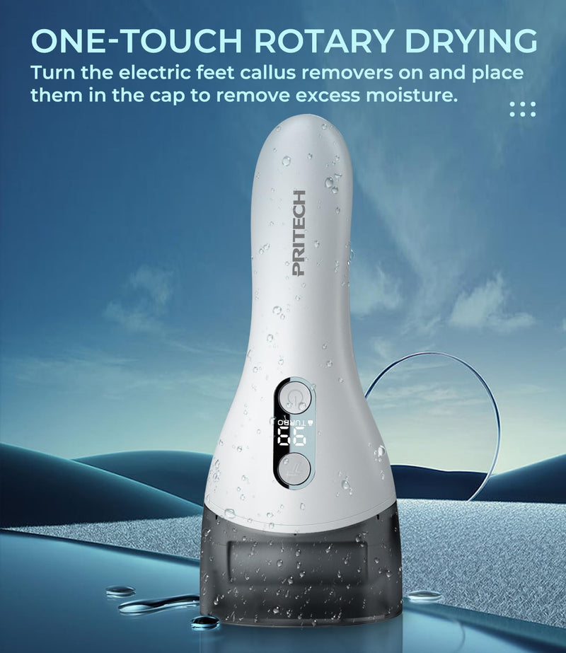 Electric Callus Remover for feet,Rechargeable Foot File Electronic Pedicure Tools Kit for Calloused Removal, Waterproof Electric Foot Scrubber Duty Feet Care for Heels Dead BCM-1138T-White - BeesActive Australia
