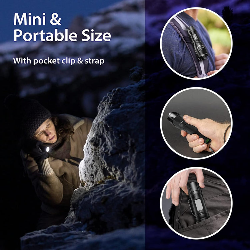 UV Flashlight, Portable Blacklight Flashlight, LED Torch with White and Ultraviolet Light Combo, Black Light Pet Urine Detector for Dog Cat Pee, ID Check, AC Leak, Bed Bug, Rocks, Resin 1 - BeesActive Australia