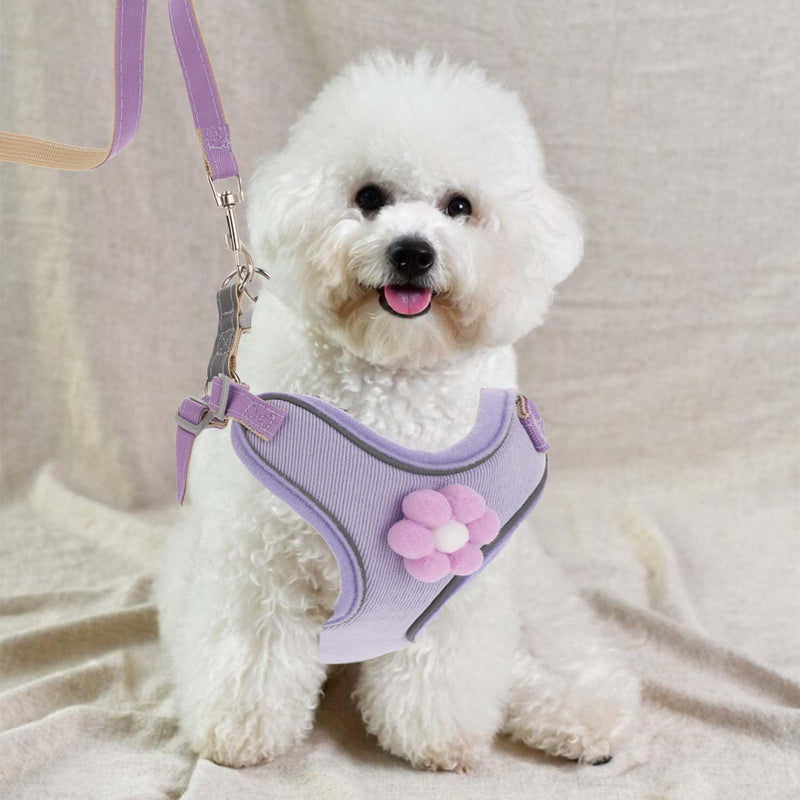 Small Dog Harness, Reflective Adjustable Puppy Vest, Dog Harness for Small Medium Large Dogs, with Breathable Mesh and Quick Release Buckle Step in Harness for Puppy(XS Bust 13-16IN) purple XXS(Bust 13-16IN) - BeesActive Australia