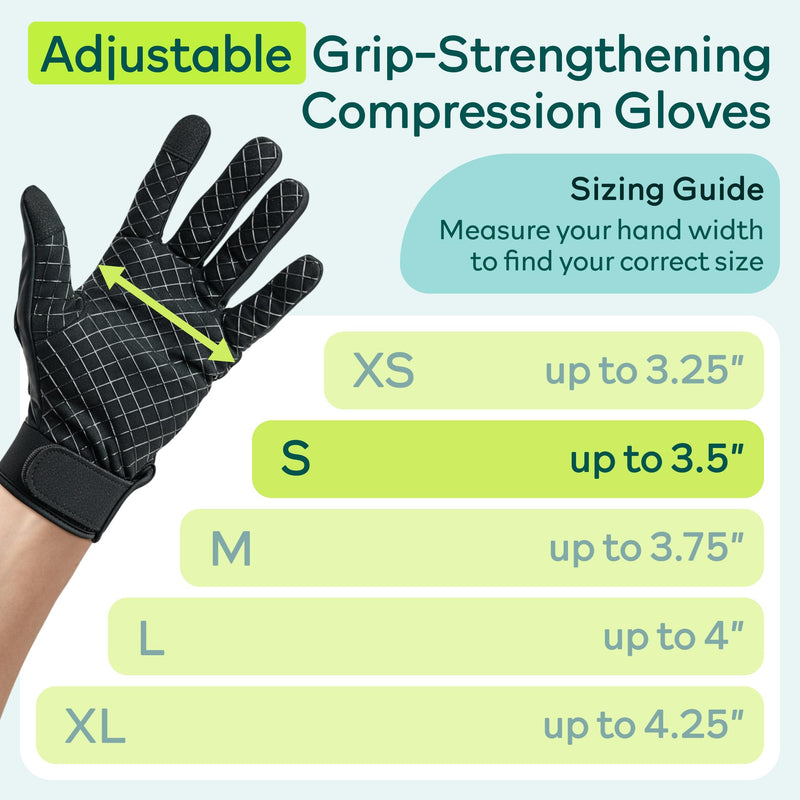MetaFlex Recovery Gloves. Light-Weight Resistance Bands for Gentle Stretching and Strengthening. Full-Finger Compression Glove for Hand Pain Relief, Swelling, and Stiffness. Small Left