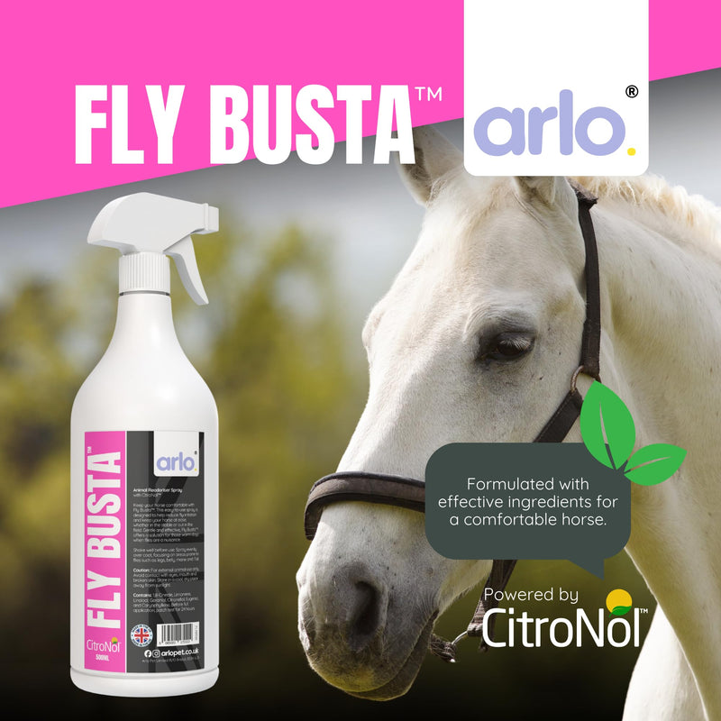 Fly Busta™ Horse Fly Spray | Powerful Protection with CitroNol™ | Protects Horses & Ponies from Flies, Midges & Insects | Long-Lasting & Refreshing – 500ml