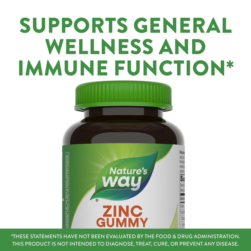 Nature's Way Zinc Gummies, Daily Immune Support Gummies*, 100% Daily Value Zinc per Gummy, Mixed Berry Flavored, 120 Gummies (Packaging May Vary) 120 Count (Pack of 1) - BeesActive Australia