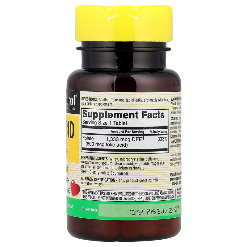MASON NATURAL FOLIC Acid TB 0.8MG 100