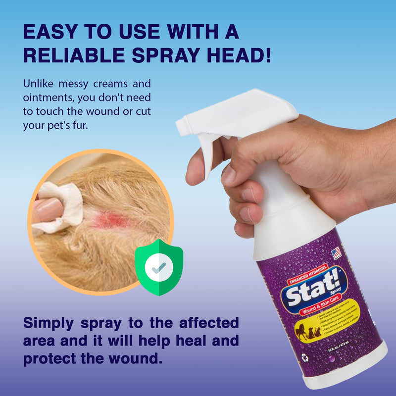 Pet Wound & Skin Care | First-Aid Treatment for Dogs, Cats, Horses | Natural Plant Based Ingredients | Speeds Healing of Cuts, Burns, Hot Spots, Skin Allergies | Soothing Anti-Itch Formula 16 oz
