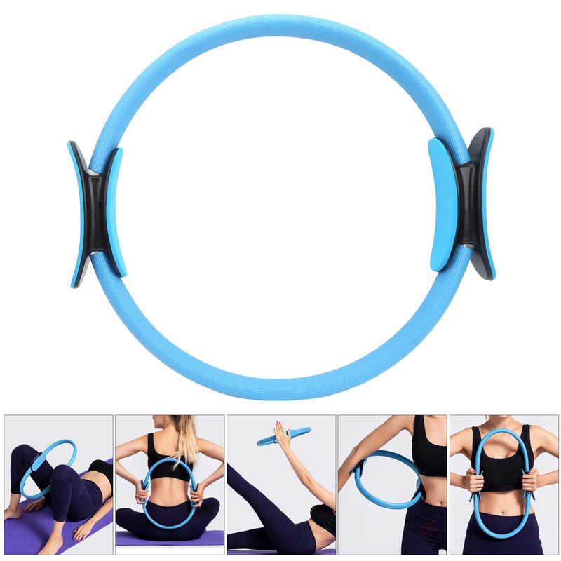Drfeify Yoga Ring,Portable Plastic Exercise Ring Pilates Circle Ring for Home Gym Fitness (Blue)
