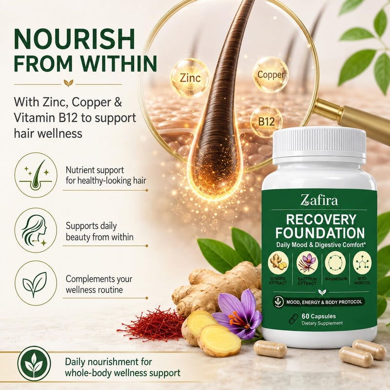 Zafira 𝑅𝑒𝑐𝑜v𝑒𝑟y Foundation 𝐶𝑎p𝑠𝑢l𝑒𝑠,𝑧𝑎𝑓𝑖𝑟𝑎 𝑜𝑟𝑔𝑎𝑛𝑖𝑐𝑠,All-Natural Ingredients, Natural 𝐻e𝑟b𝑎l Formula w𝑖tℎ 𝑆a𝑓f𝑟o𝑛 𝐸x𝑡r𝑎c𝑡