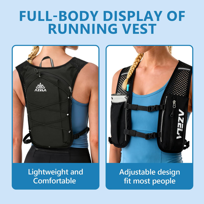 Esoes Running Hydration Vest for Women & Men, Running Vest Pack with 2L Water Bladder Lightweight Water Backpack for Hiking Trail Cycling Race Marathon