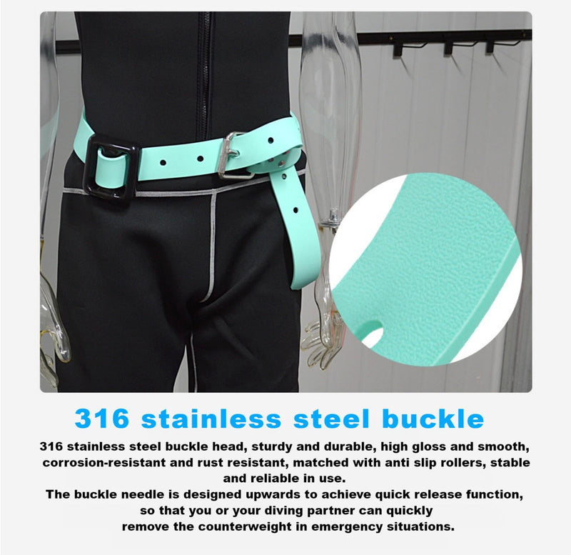 Diving Weight Belt with Quick Release Stainless Steel Buckle Rubber Weight Belts for Free Diving, Spear Fishing Diving Belt 53 inches(1.35m) black - BeesActive Australia
