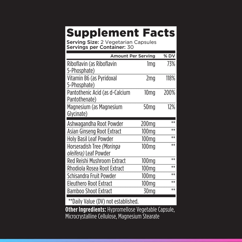 Livingood Daily Stress Support Supplement with Ashwagandha, 60 Capsules | 12-in-1 Calming Vitamins for Healthy Cortisol Levels, Adaptogenic Herbs, Reishi Mushroom, Vitamin B6, Magnesium, Made in USA