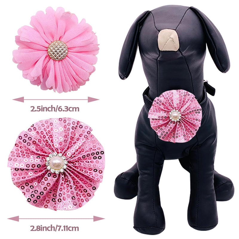 PET SHOW 4pcs Dog Flowers Collar Charms Slides Attachment Accessories For Small Medium Large Dogs Cat Puppy Bows Grooming Supplies… G 2.5"/2.8" - BeesActive Australia
