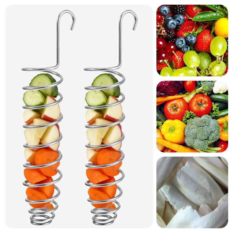 2 Pack Millet Spray Holder for Parrots, Parakeet Treat Sticks Feeder, Natural Millet Treats Stiks Bars for Birds, Carrot Cuttlebone Calcium Block for Healthy Chewing and Play, Silver