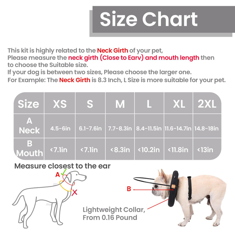 Adjustable Anti-Collision Ring Harness for Blind Pets – Lightweight Guiding Collar for Dogs and Cats with Vision Impairment or Eye Injuries (Black, XL) Black XL (Refer Size Chart) - BeesActive Australia