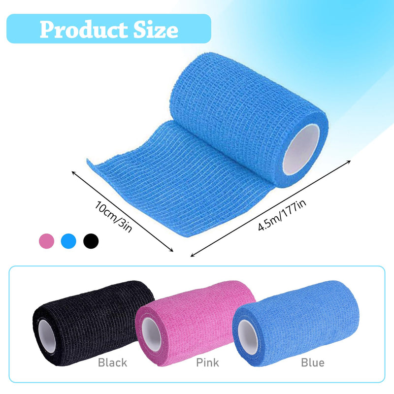 SCBOY self-adhesive bandage 12 rolls bandage self-adhesive 10cmx4.5m multicolored elastic self-adhesive bandage for stretch athletes wrist ankles, animals - BeesActive Australia
