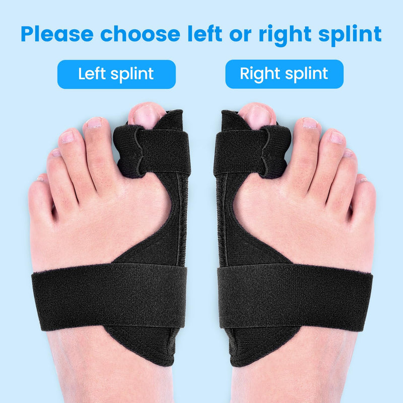 Broken Big Toe Splint Brace, Fracture Big Toe Protector for Dislocations, Injuries, Sprains, Support with 2 Stainless Steel Plate - Right black - BeesActive Australia