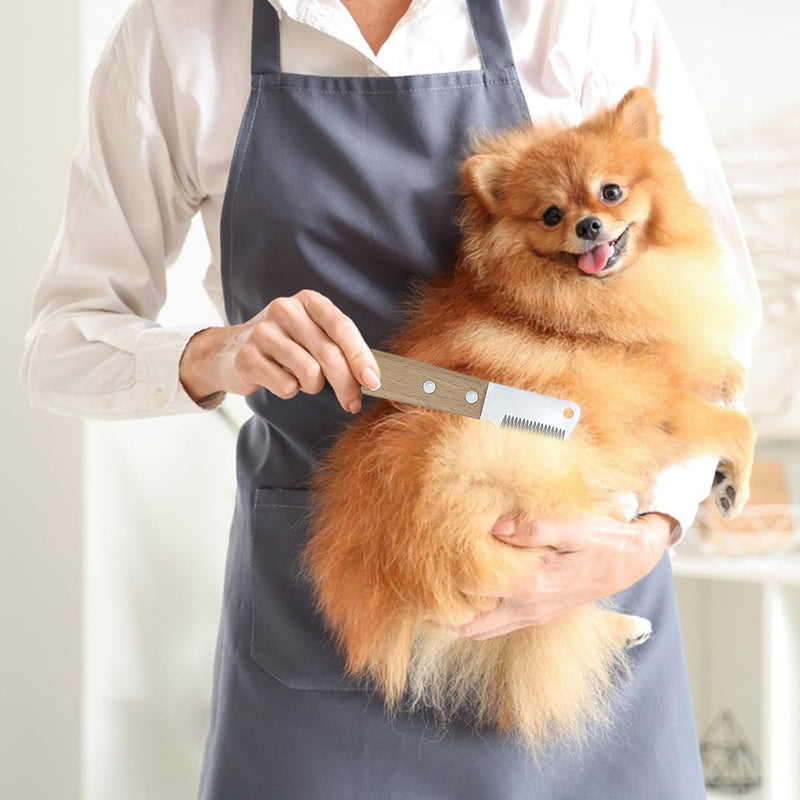 Pack of 2 trimming knives for dogs: trimming knives for dogs, hair removal knives and hair removal combs, professional trimming knives, ergonomic handle, used for dogs, cats - BeesActive Australia