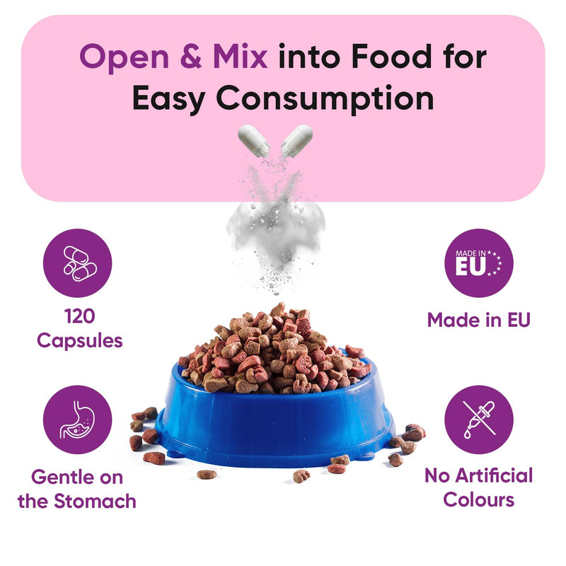 Urinary Aid for Dogs 570mg - 120 Capsules - Added With D-Mannose, Cranberry, Astragalus Root, Liquorice Root Powder & Nettle Leaf Extract - For all Ages, Sizes & Breeds - Non-GMO & Gluten-Free