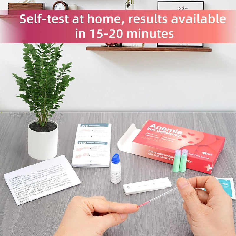 Iron Deficiency Testing kit for Children and Adults, Rapid Home Testing 2 Test
