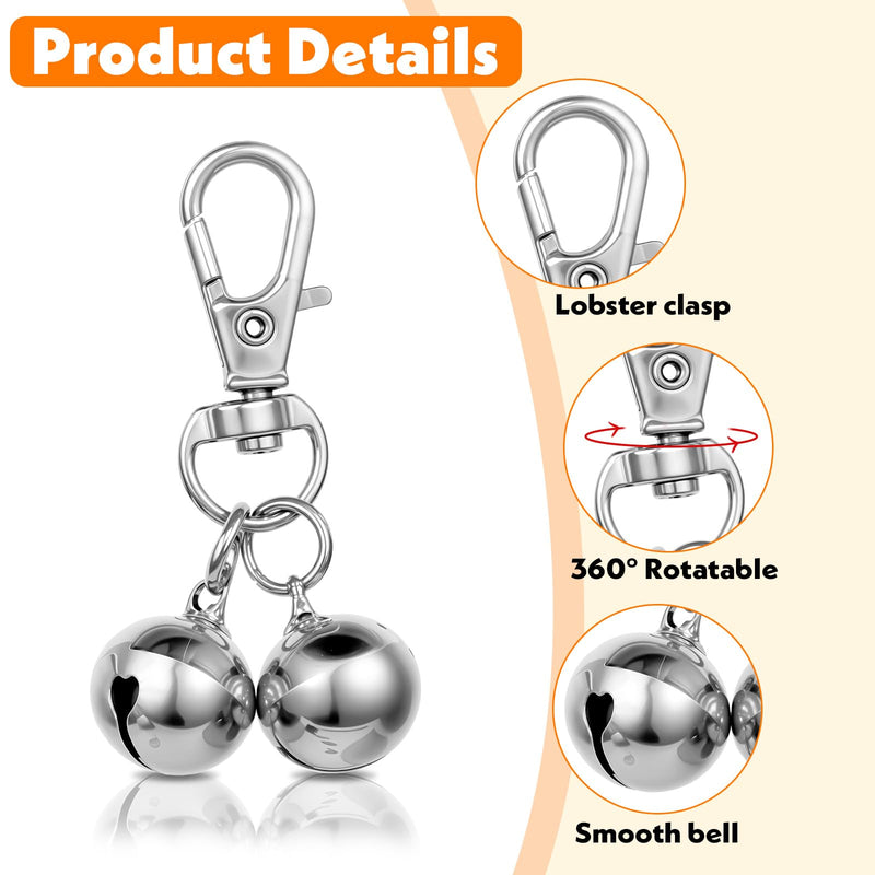 4 Pack Dog Cat Collar Bell, Loud Dog Collar Bells for Pet Training Small Dog Bell Silver Cat Bell for Collar Charm Dog Collar with Bells for Dog - BeesActive Australia