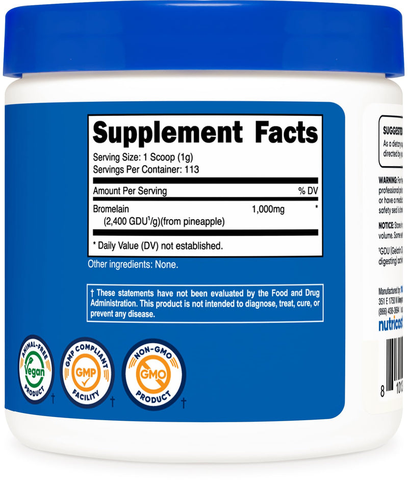 Nutricost Bromelain Powder 4 OZ - Non-GMO, Vegetarian, Gluten Free 4 Ounce - BeesActive Australia
