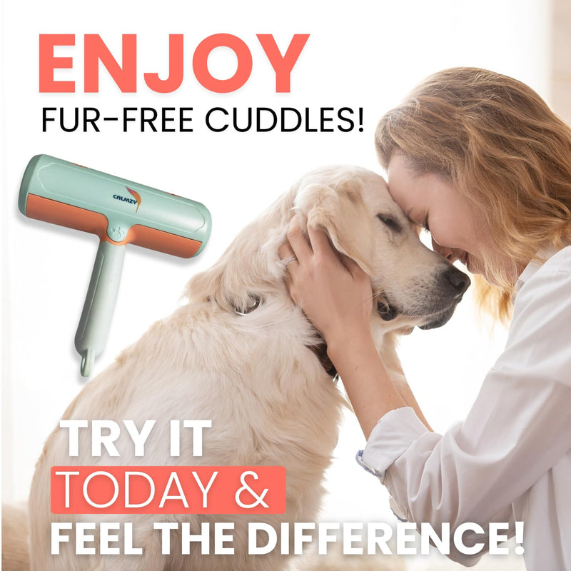CALMZY Pet Hair Removal Tool and Reusable Roller for Multi-Surface, Cat & Dog Hair Remover Lint Roller for Cleaning Couch, Rug, Carpet and Fur Removal Tool Portable Pet Hair Remover (Green & Orange) Green & Orange - BeesActive Australia