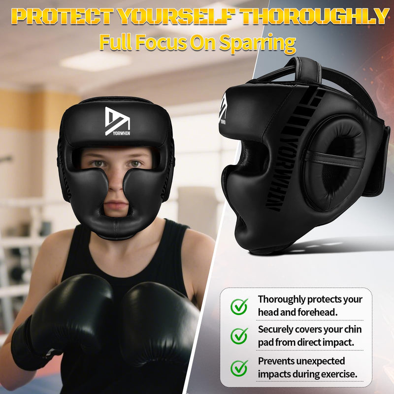 Kids Boxing Headgear, Boxing Head Gear Training Sparring Safety Head Guard for Kickboxing, Sparring, Martial Arts, Karate, Taekwondo, Training Helmet for Boys Girls Youth