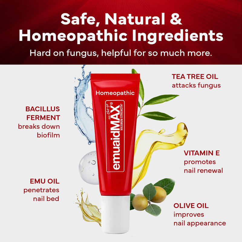EMUAIDMAX Nail Fungus Treatment Ointment – Powerful Natural Nail & Toenail Fungus Treatment for Resistant Fungal Infections, Reduces Itching & Discomfort, On-The-Go Size, 0.35oz, 2 Pack 0.35 Fl Oz (Pack of 2) - BeesActive Australia