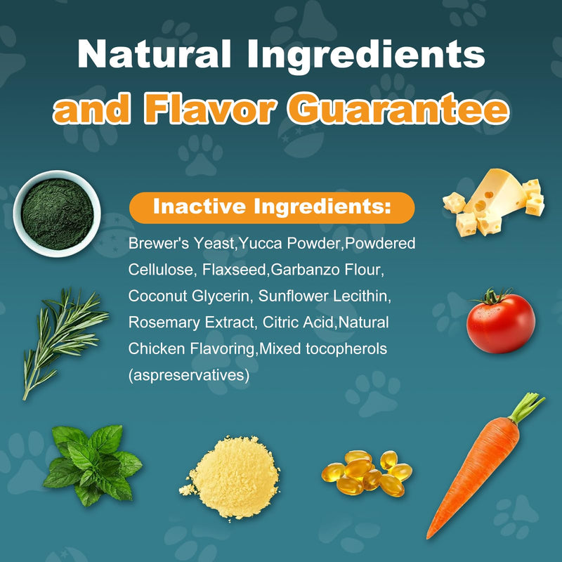 Dog Allergy Chews, Allergy Immune Bites for Dogs, Itching Skin Relief, Itchy Ears, Anti Itch, Paw Licking Treatment, Seasonal Allergies, Dog Probiotics for Digestive Health & Gut Health, 180 Chews