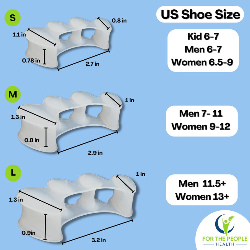 FTP Health Toe Separators - Toe Spacers - Foot Alignment - Strengthening and Balance – Correct Our Toes - For Hammertoes, Bunions, Plantar Fasciitis, Hallux Valgus – Size Medium (1 pair) - BeesActive Australia